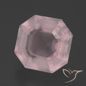 5.88 ct Pink Rose Quartz Stone, Natural Rose Quartz in Asscher Cut Shape for Sale