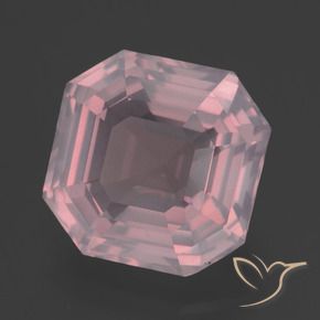 5.75 ct Pink Rose Quartz Stone, Natural Rose Quartz in Asscher Cut Shape for Sale