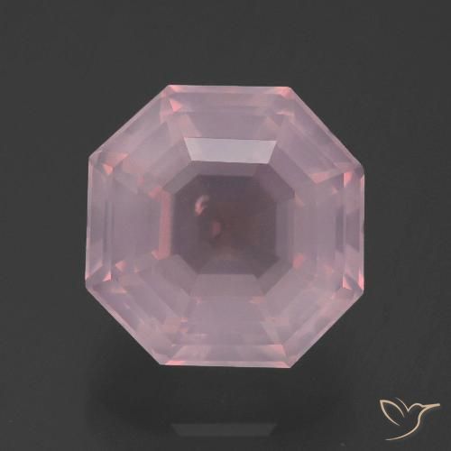 5.64ct Natural Medium Rose Pink Rose Quartz, Emerald Cut, Transparent