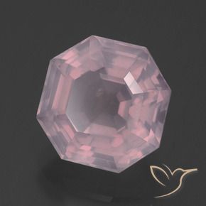 5.64 ct Pink Rose Quartz Stone, Natural Rose Quartz in Asscher Cut Shape for Sale