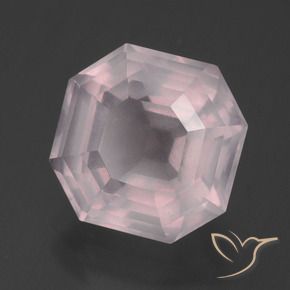 5.92 ct Pink Rose Quartz Stone, Natural Rose Quartz in Asscher Cut Shape for Sale