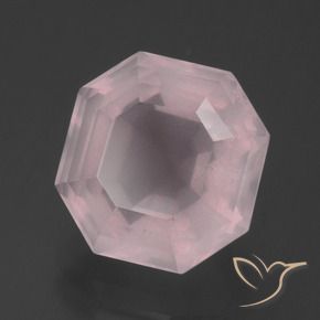 5.94 ct Pink Rose Quartz Stone, Natural Rose Quartz in Asscher Cut Shape for Sale