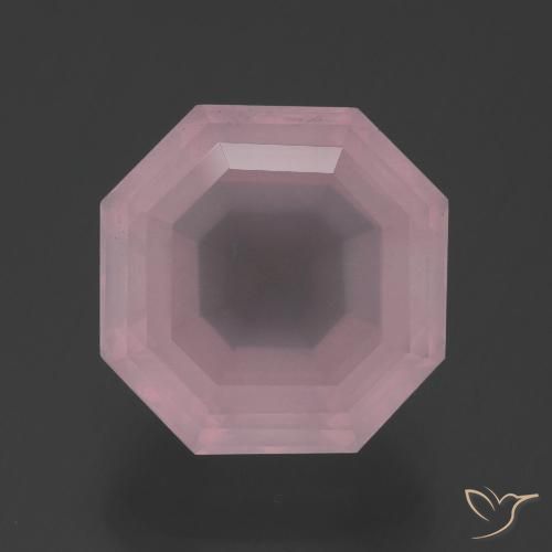 5.86ct Natural Rose Pink Rose Quartz, Emerald Cut, Transparent