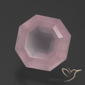 5.86 ct Pink Rose Quartz Stone, Natural Rose Quartz in Asscher Cut Shape for Sale