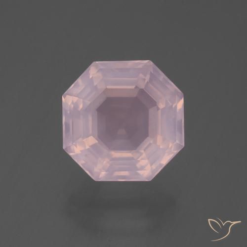 5.94ct Natural Rose Pink Rose Quartz, Emerald Cut, Transparent