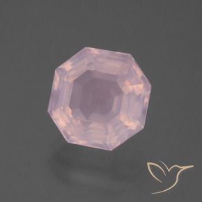 5.94 ct Pink Rose Quartz Stone, Natural Rose Quartz in Asscher Cut Shape for Sale