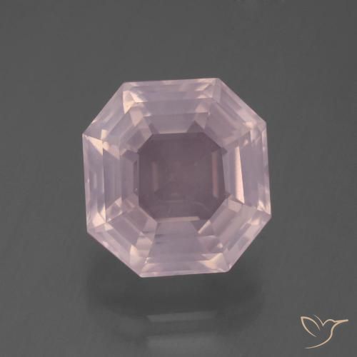6.77ct Natural Light Pink Rose Quartz, Emerald Cut, Transparent