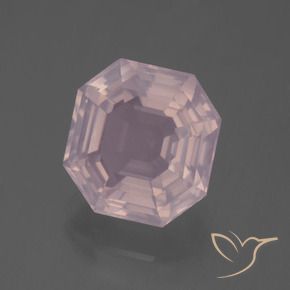 6.77 ct Pink Rose Quartz Stone, Natural Rose Quartz in Asscher Cut Shape for Sale