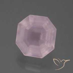 6.34 ct Pink Rose Quartz Stone, Natural Rose Quartz in Asscher Cut Shape for Sale