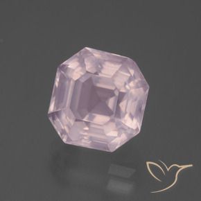 5.87 ct Pink Rose Quartz Stone, Natural Rose Quartz in Asscher Cut Shape for Sale