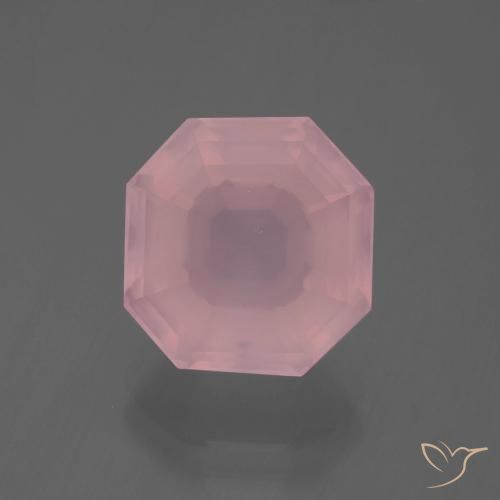 6.23 ct Pink Rose Quartz Gemstone, Rose Quartz Gem in Asscher Cut Shape for Sale.