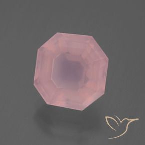 6.23 ct Pink Rose Quartz Stone, Natural Rose Quartz in Asscher Cut Shape for Sale