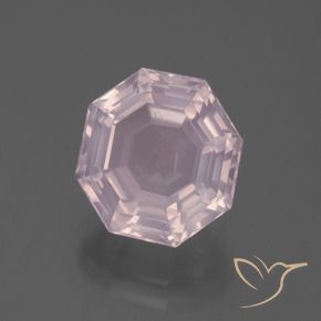 5.71 ct Pink Rose Quartz Stone, Natural Rose Quartz in Asscher Cut Shape for Sale