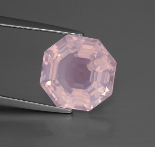 6.77 ct Pink Rose Quartz Stone, Natural Rose Quartz in Asscher Cut Shape for Sale