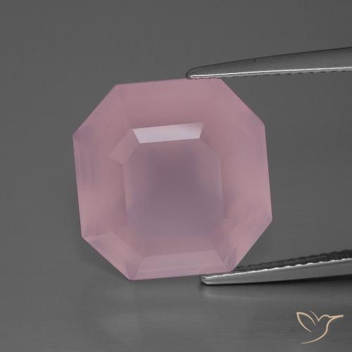 13.2 ct Asscher Cut Rose Quartz, 14.4 x 14.3 mm From South Africa, Photo A