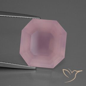 13.20 ct Pink Rose Quartz Stone, Natural Rose Quartz in Asscher Cut Shape for Sale