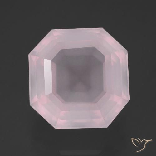 13.75ct Natural Light Pink Rose Quartz, Emerald Cut, Transparent