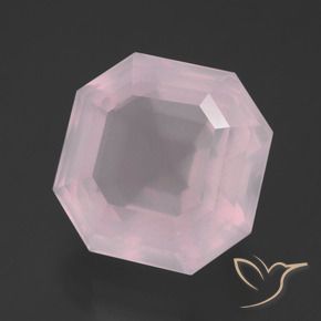 13.75 ct Pink Rose Quartz Stone, Natural Rose Quartz in Asscher Cut Shape for Sale
