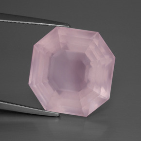 18.48 ct Pink Rose Quartz Stone, Natural Rose Quartz in Asscher Cut Shape for Sale