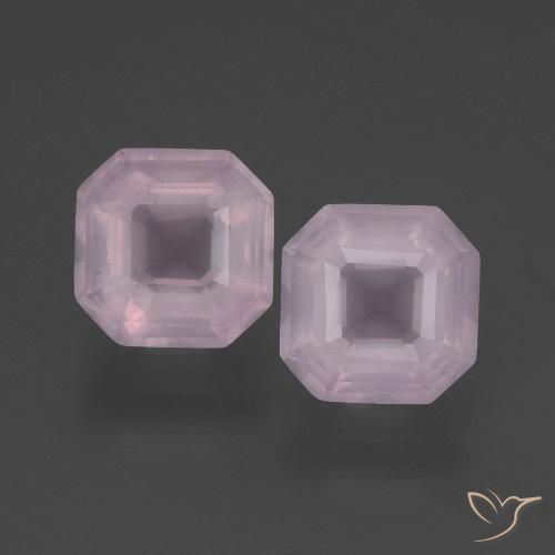 3.87 ct Asscher Cut Rose Quartz, 7.7 x 7.7 mm From South Africa, Photo A