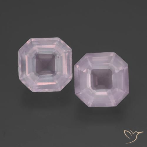7.68 ct Asscher Cut Rose Quartz, 9.9 x 9.9 mm From South Africa, Photo A