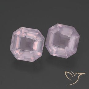 7.68 ctw Pink Rose Quartz Stones, Natural Rose Quartz in Asscher Cut Shape for Sale