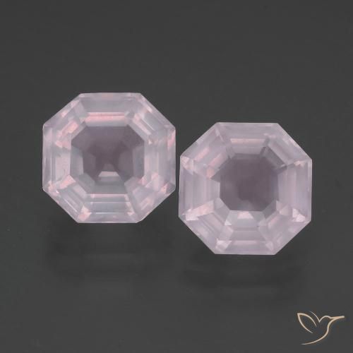 5.39 ct Asscher Cut Rose Quartz, 8.7 x 8.6 mm From South Africa, Photo A