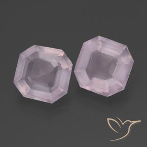 4.85 ctw Pink Rose Quartz Stones, Natural Rose Quartz in Asscher Cut Shape for Sale
