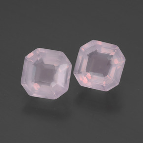 3.07 ctw Pink Rose Quartz Stones, Natural Rose Quartz in Asscher Cut Shape for Sale