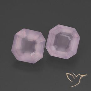 4.64 ctw Pink Rose Quartz Stones, Natural Rose Quartz in Asscher Cut Shape for Sale