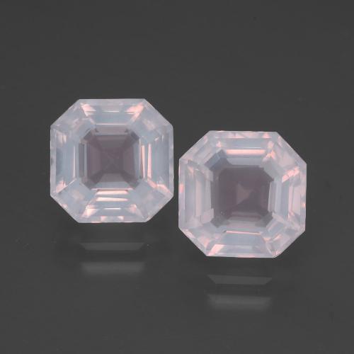 Very Light Rose Pink Rose Quartz Gem - 2.7ct Asscher Cut (ID: 394337)
