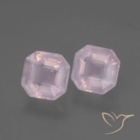 3.76 ctw Pink Rose Quartz Stones, Natural Rose Quartz in Asscher Cut Shape for Sale