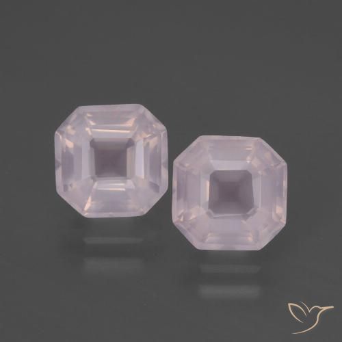3.8 ct Asscher Cut Rose Quartz, 7.6 x 7.5 mm From South Africa, Photo A