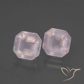 3.80 ctw Pink Rose Quartz Stones, Natural Rose Quartz in Asscher Cut Shape for Sale