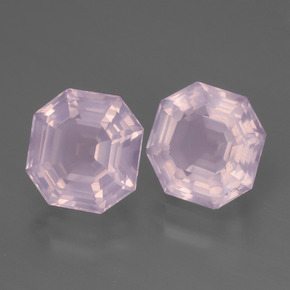 4.99 ctw Pink Rose Quartz Stones, Natural Rose Quartz in Asscher Cut Shape for Sale
