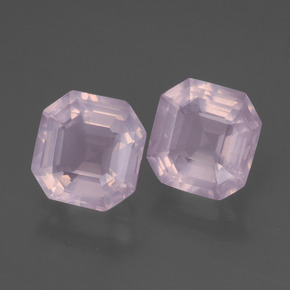 3.59 ctw Pink Rose Quartz Stones, Natural Rose Quartz in Asscher Cut Shape for Sale