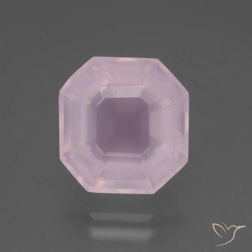 7.39ct Natural Bubblegum Pink Rose Quartz, Emerald Cut, Transparent