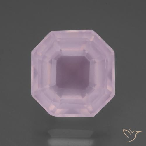 9.17ct Natural Bubblegum Pink Rose Quartz, Emerald Cut, Transparent