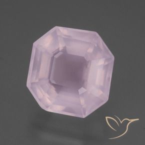 9.17 ct Pink Rose Quartz Stone, Natural Rose Quartz in Asscher Cut Shape for Sale