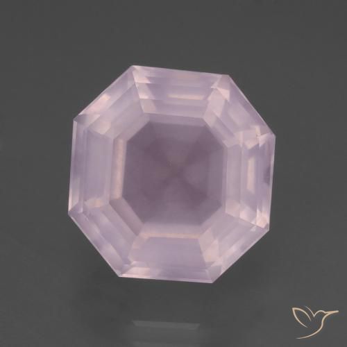 9.14ct Natural Light Pink Rose Quartz, Emerald Cut, Transparent