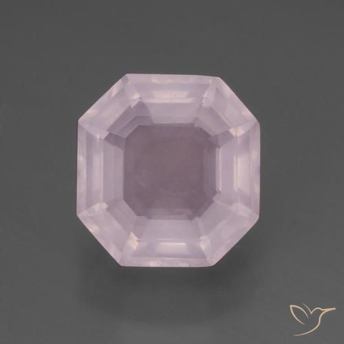 6.48ct Natural Bubblegum Pink Rose Quartz, Emerald Cut, Transparent