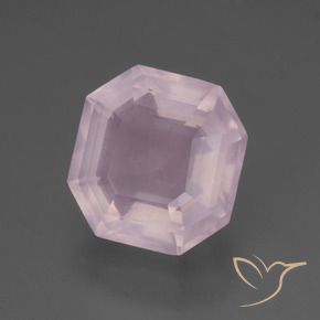 6.48 ct Pink Rose Quartz Stone, Natural Rose Quartz in Asscher Cut Shape for Sale