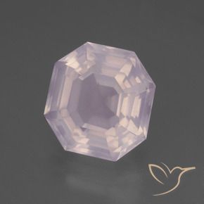 6.79 ct Pink Rose Quartz Stone, Natural Rose Quartz in Asscher Cut Shape for Sale