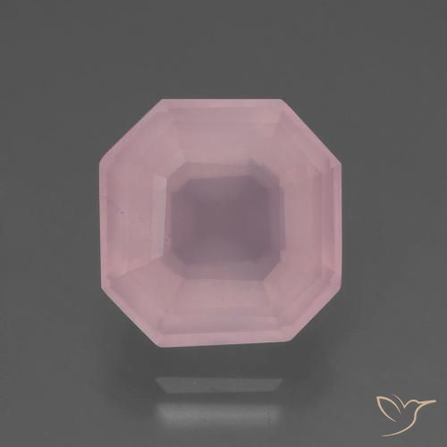 7.07ct Natural Medium Pink Rose Quartz, Emerald Cut, Transparent