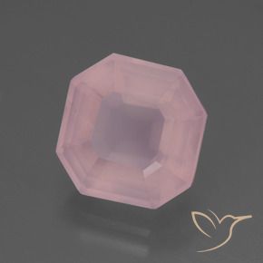 7.07 ct Pink Rose Quartz Stone, Natural Rose Quartz in Asscher Cut Shape for Sale