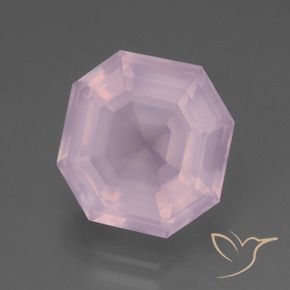 8.48 ct Pink Rose Quartz Stone, Natural Rose Quartz in Asscher Cut Shape for Sale