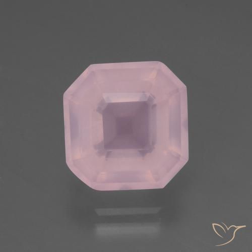 5.65 ct Pink Rose Quartz Gemstone, Rose Quartz Gem in Asscher Cut Shape for Sale.