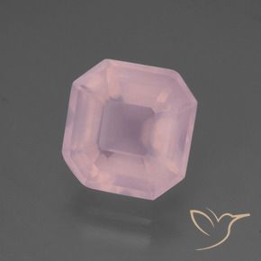 5.65 ct Pink Rose Quartz Stone, Natural Rose Quartz in Asscher Cut Shape for Sale