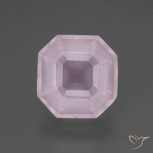 6.13ct Natural Light Pink Rose Quartz, Emerald Cut, Transparent