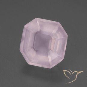 6.13 ct Pink Rose Quartz Stone, Natural Rose Quartz in Asscher Cut Shape for Sale